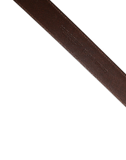 Ceinture Dolce &amp; Gabbana pour homme, en cuir marron classique avec boucle en métal