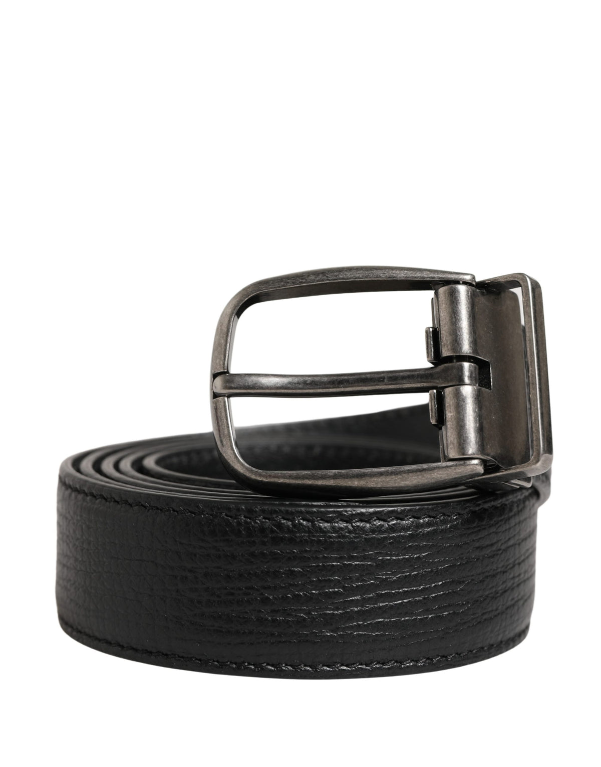 Ceinture Dolce &amp; Gabbana pour homme, en cuir noir classique avec boucle en métal
