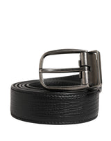 Ceinture Dolce &amp; Gabbana pour homme, en cuir noir classique avec boucle en métal