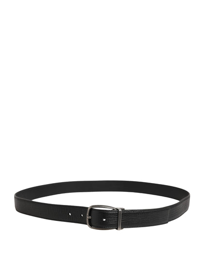 Ceinture Dolce &amp; Gabbana pour homme, en cuir noir classique avec boucle en métal