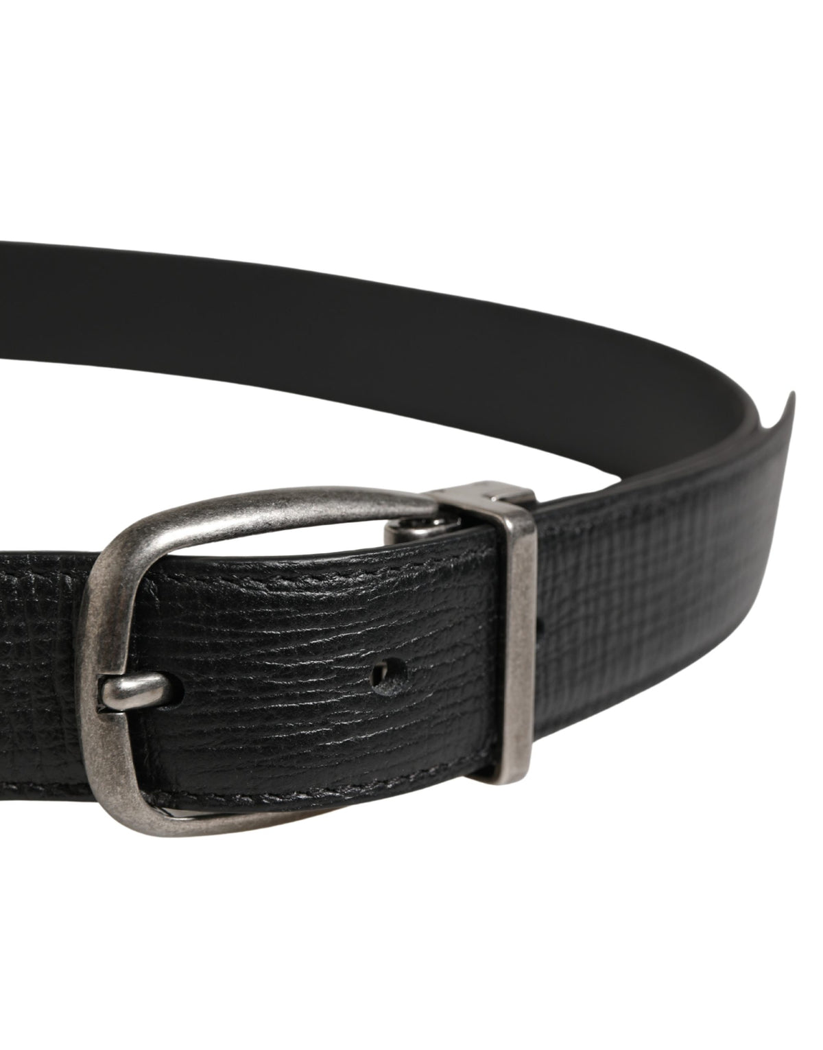 Ceinture Dolce &amp; Gabbana pour homme, en cuir noir classique avec boucle en métal