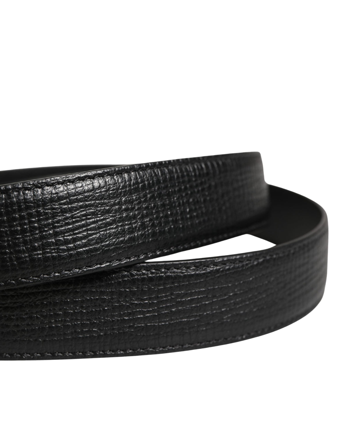 Ceinture Dolce &amp; Gabbana pour homme, en cuir noir classique avec boucle en métal