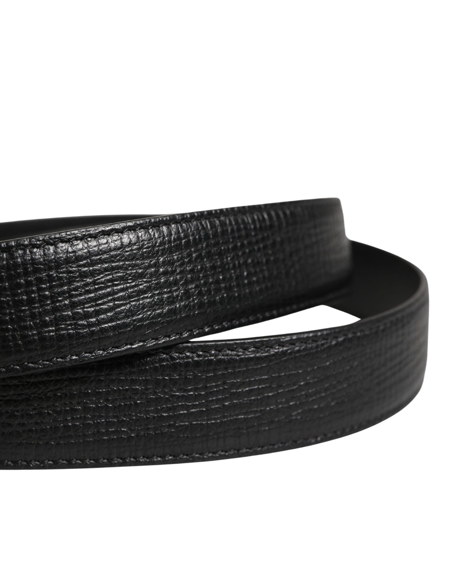 Ceinture Dolce &amp; Gabbana pour homme, en cuir noir classique avec boucle en métal