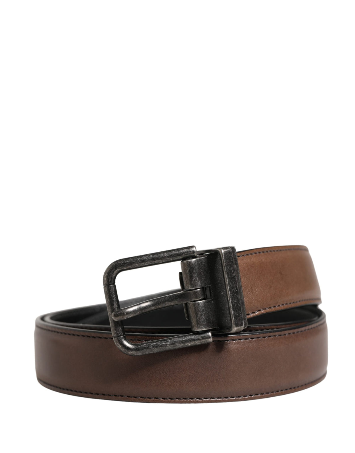 Ceinture Dolce &amp; Gabbana pour homme, en cuir marron classique avec boucle en métal