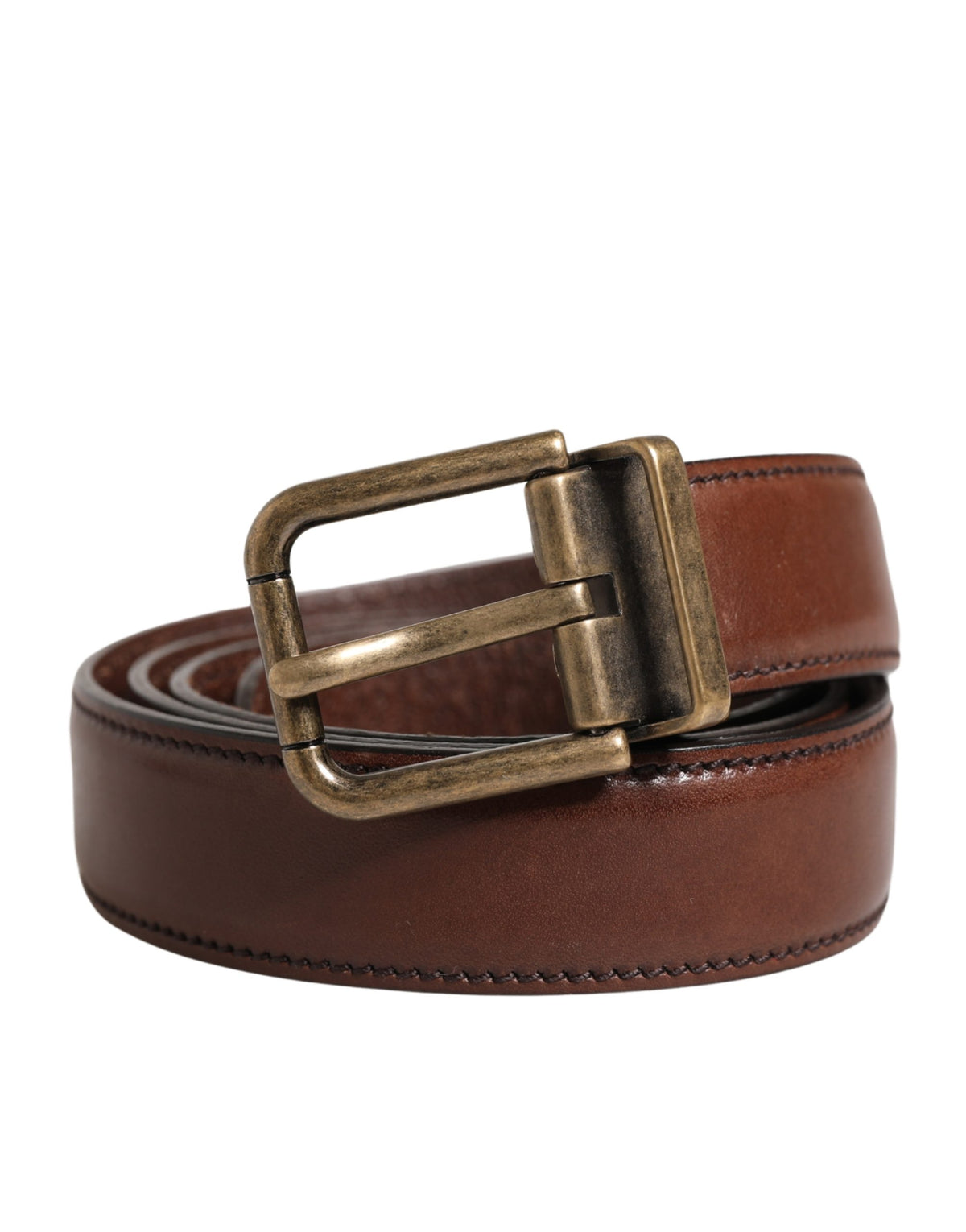 Ceinture Dolce &amp; Gabbana pour homme, en cuir marron classique avec boucle en métal
