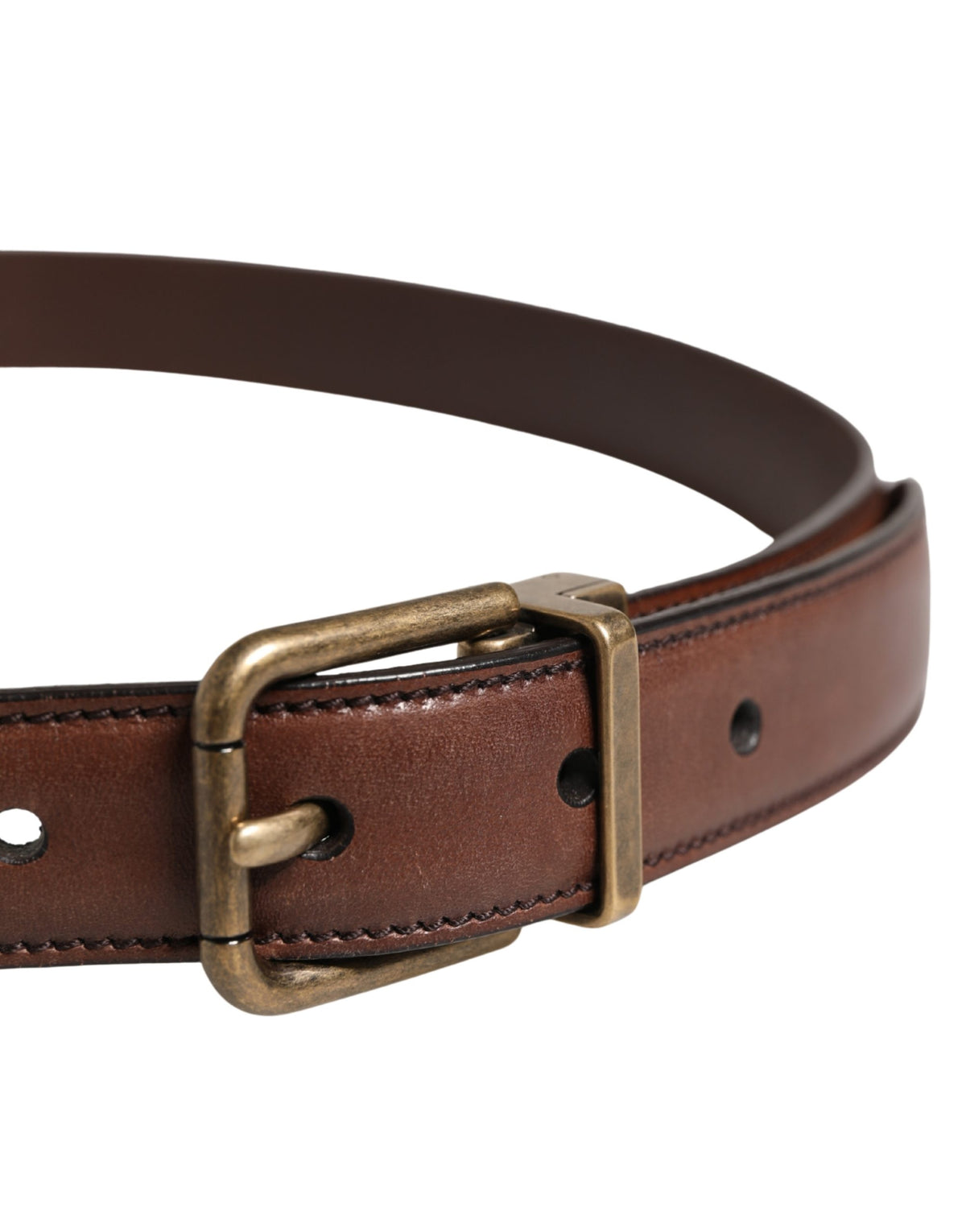 Ceinture Dolce &amp; Gabbana pour homme, en cuir marron classique avec boucle en métal