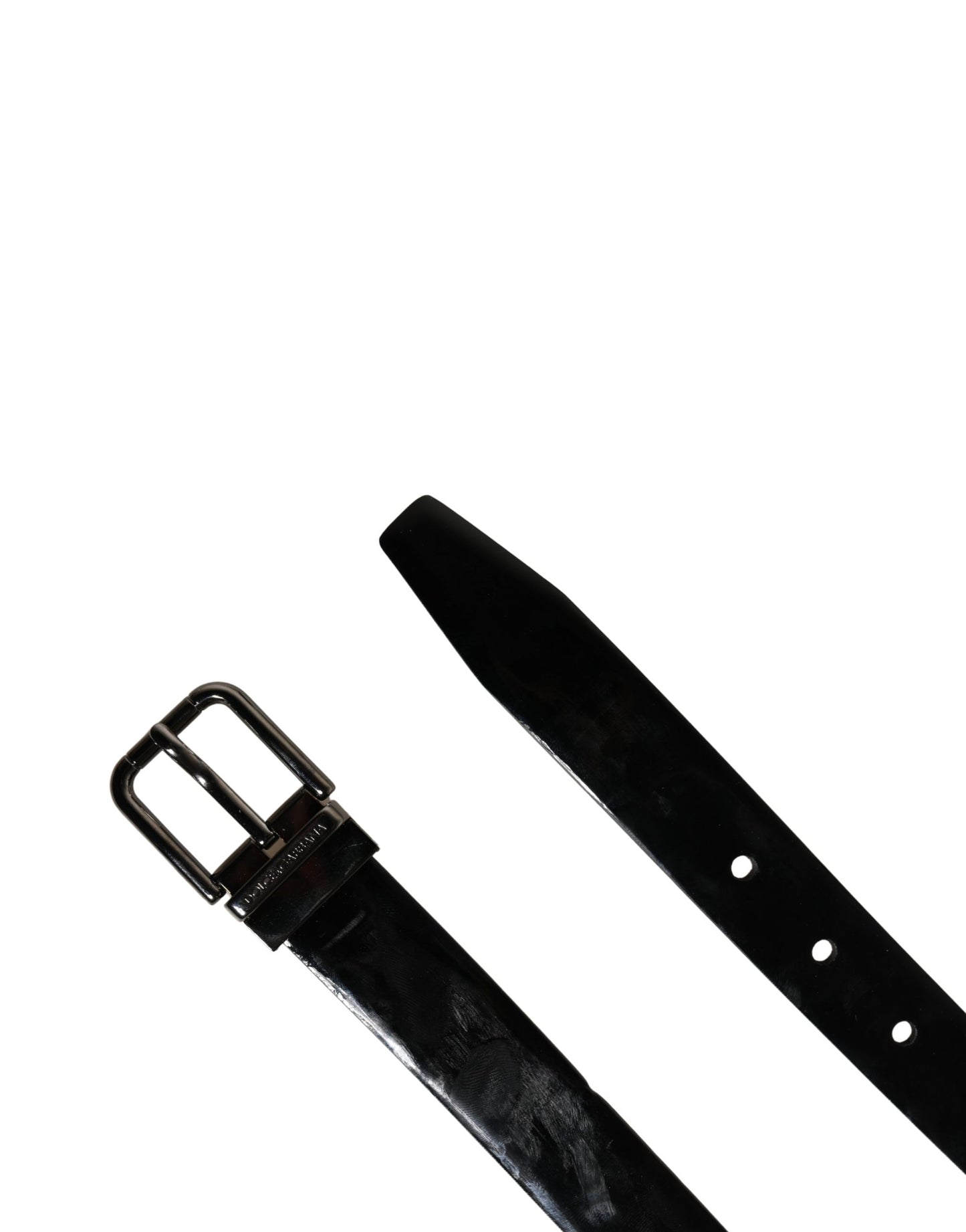 Ceinture Dolce &amp; Gabbana pour homme, en cuir noir classique avec boucle en métal