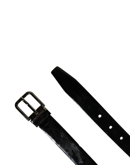 Ceinture Dolce &amp; Gabbana pour homme, en cuir noir classique avec boucle en métal