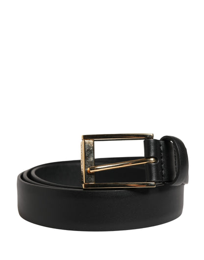 Ceinture Dolce &amp; Gabbana pour homme, en cuir noir classique avec boucle en métal