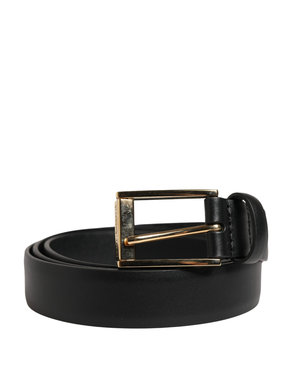 Ceinture Dolce &amp; Gabbana pour homme, en cuir noir classique avec boucle en métal
