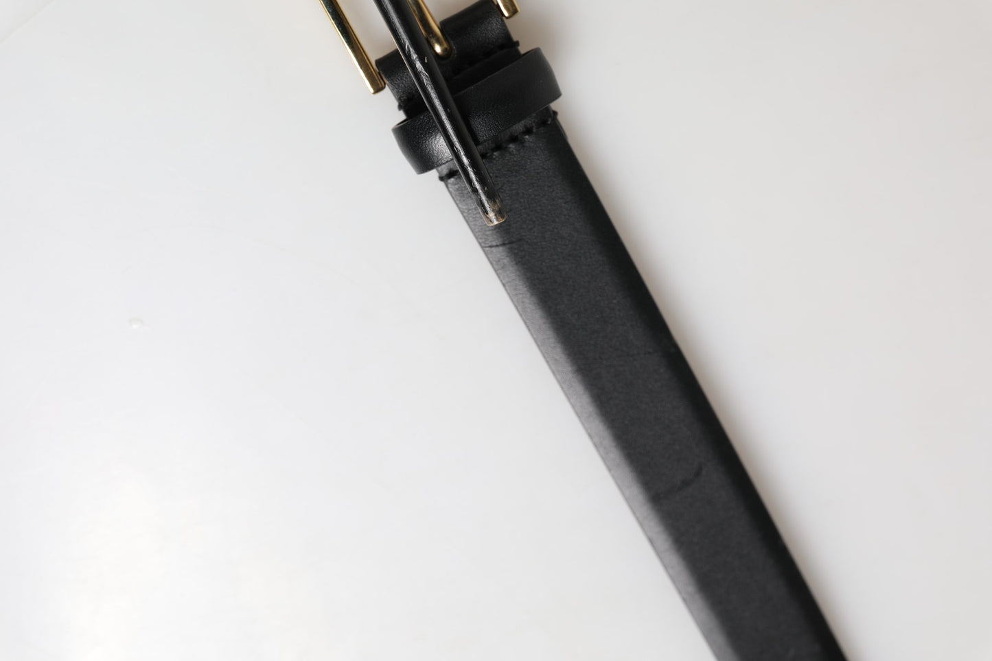 Ceinture Dolce &amp; Gabbana pour homme, en cuir noir classique avec boucle en métal