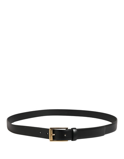 Ceinture Dolce &amp; Gabbana pour homme, en cuir noir classique avec boucle en métal