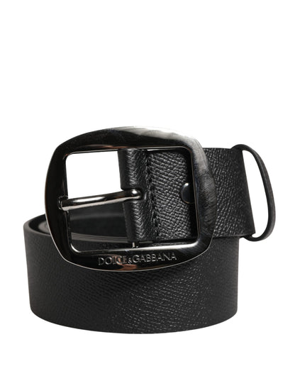 Ceinture Dolce &amp; Gabbana pour homme, en cuir noir classique avec boucle en métal