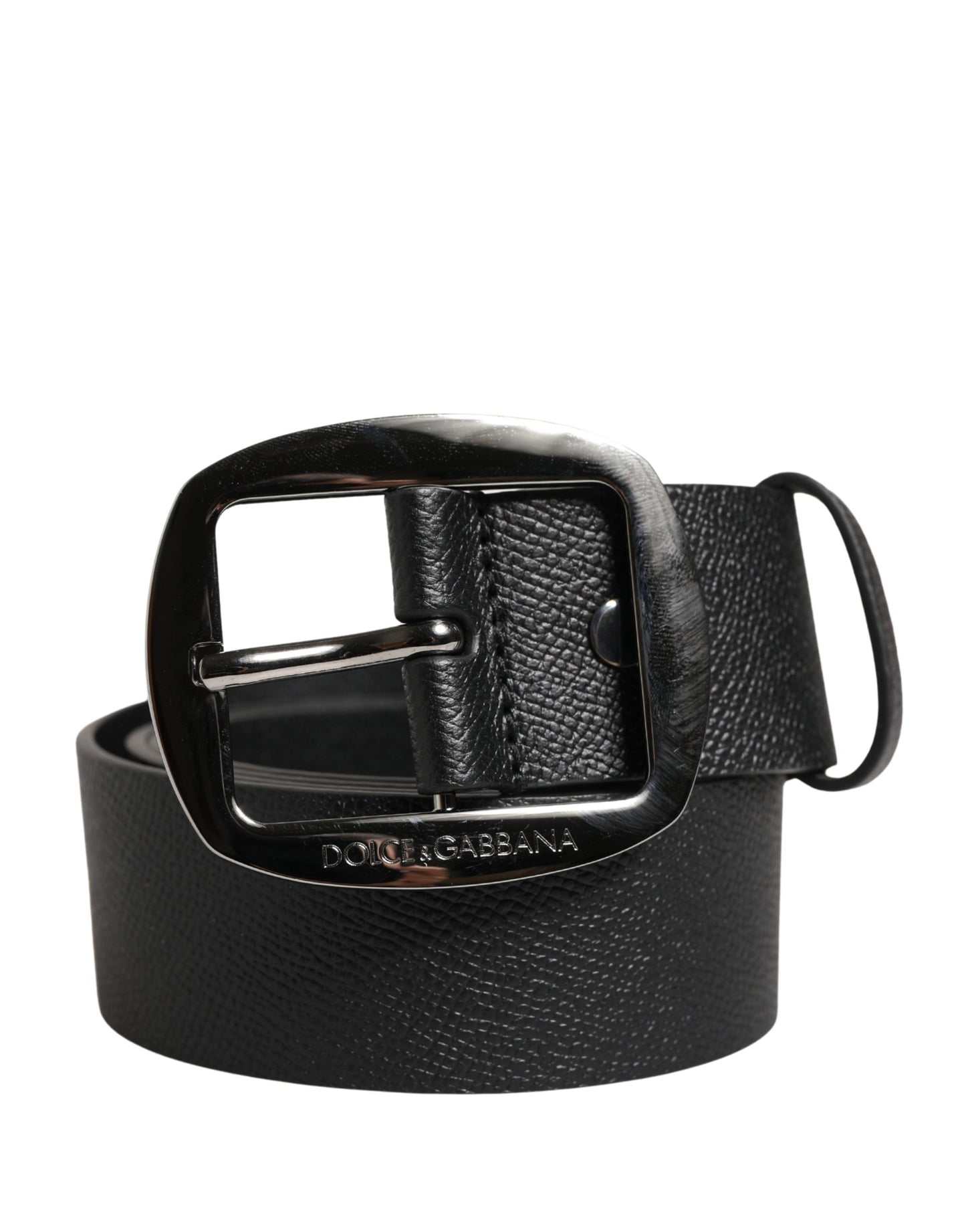 Ceinture Dolce &amp; Gabbana pour homme, en cuir noir classique avec boucle en métal