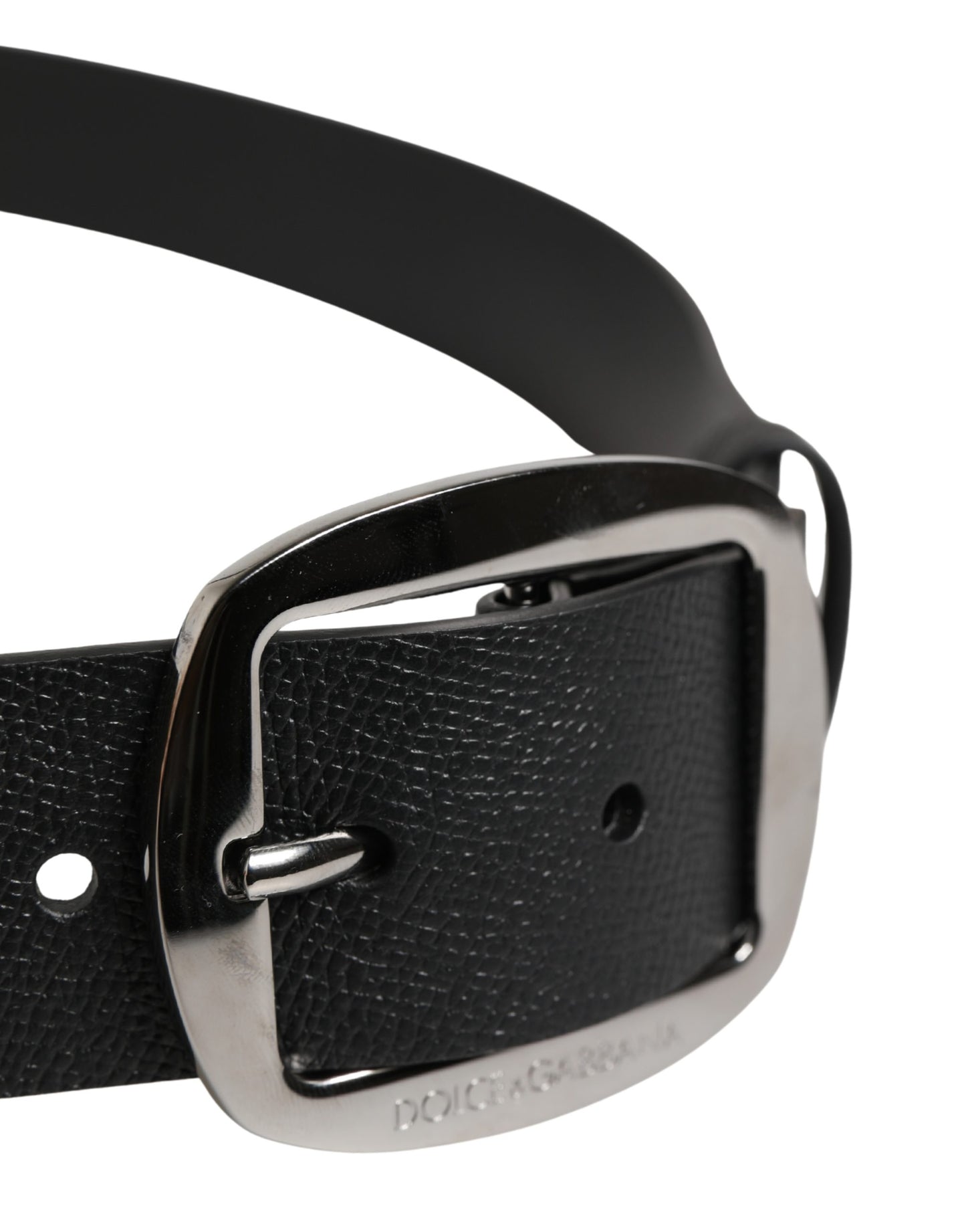 Ceinture Dolce &amp; Gabbana pour homme, en cuir noir classique avec boucle en métal
