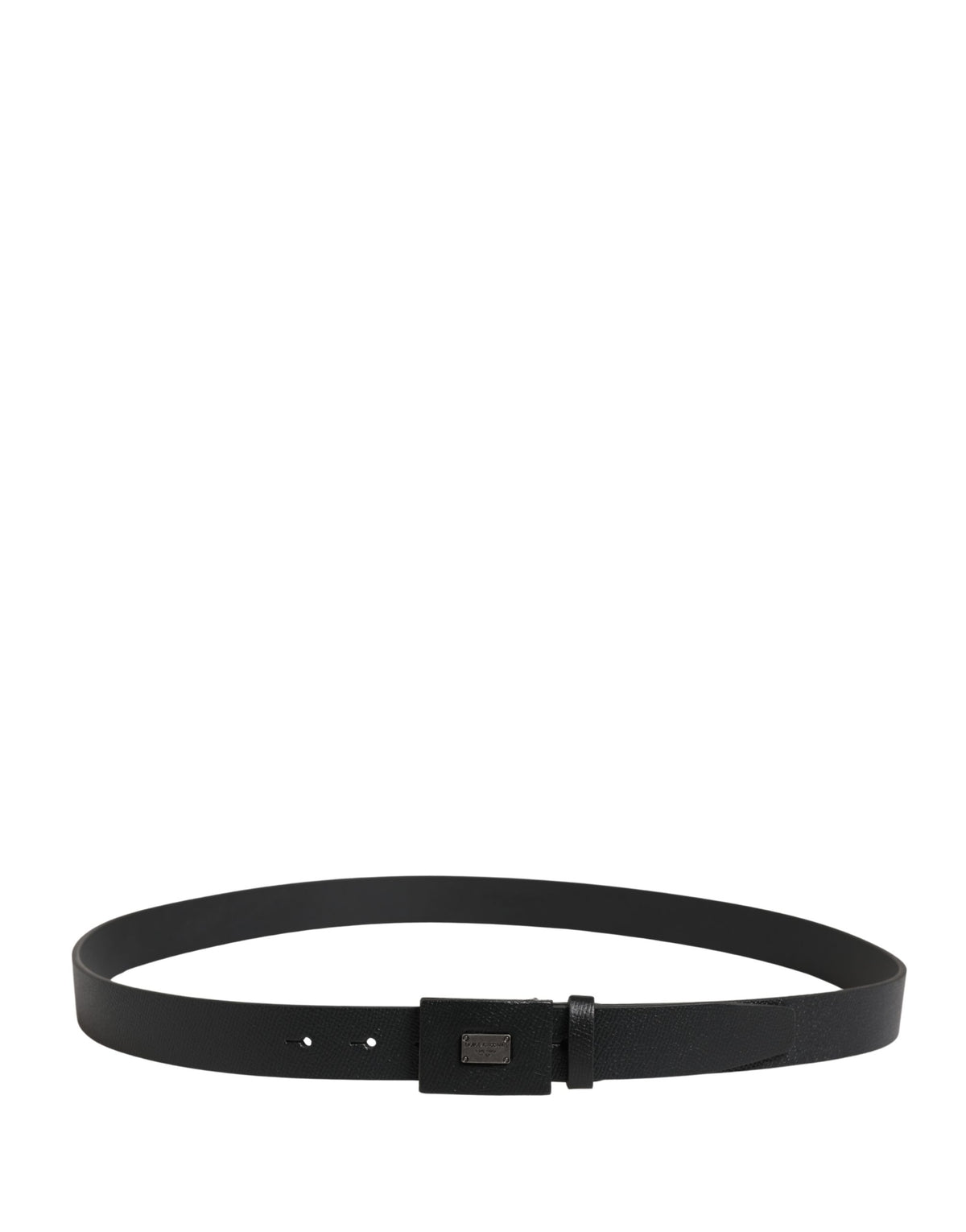 Ceinture Dolce &amp; Gabbana pour homme en cuir de veau noir avec boucle carrée