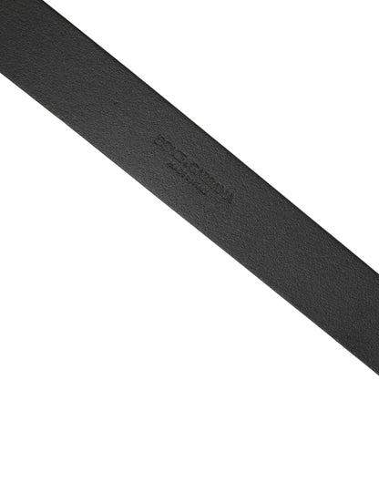 Ceinture Dolce &amp; Gabbana pour homme en cuir de veau noir avec boucle carrée