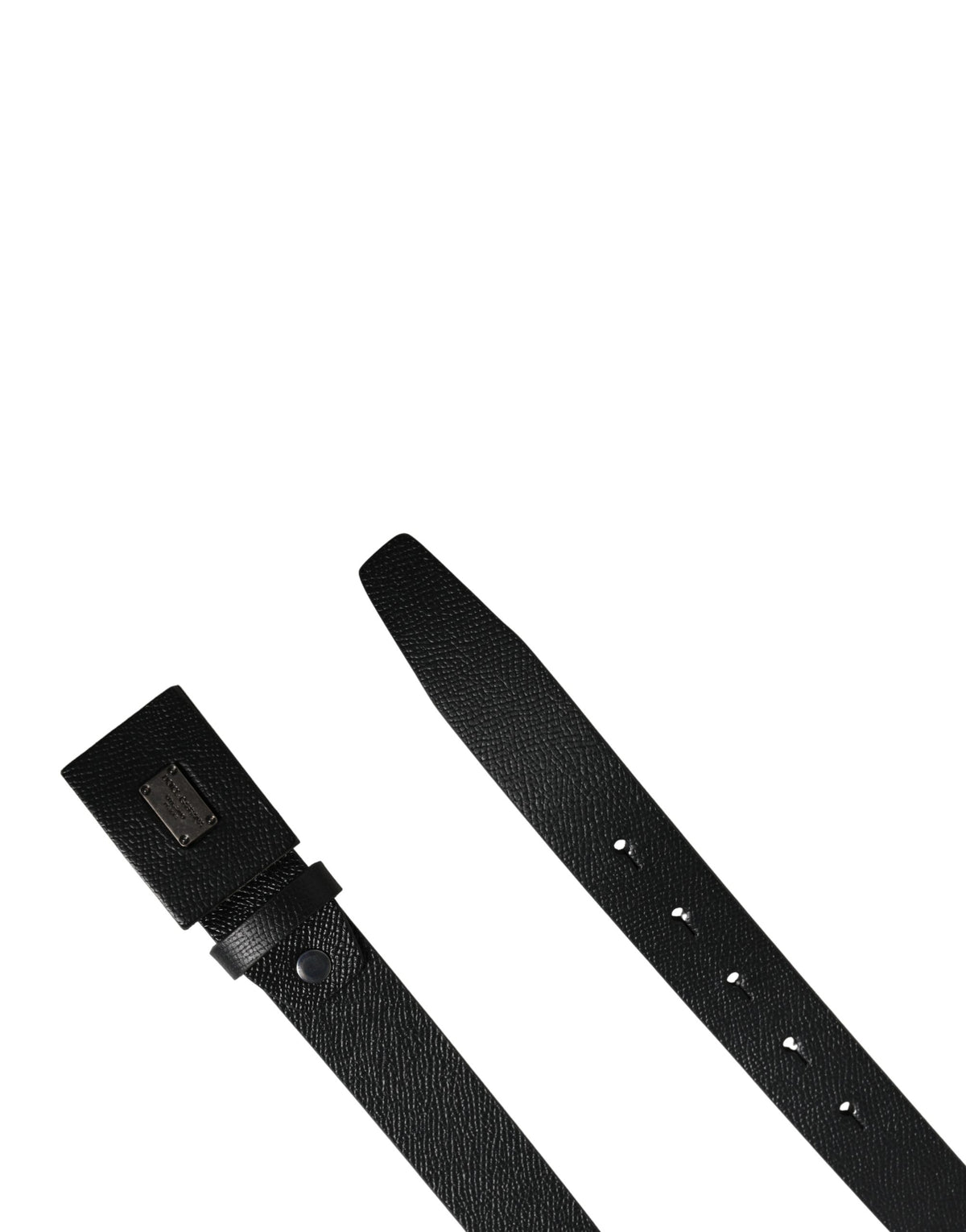 Ceinture Dolce &amp; Gabbana pour homme en cuir de veau noir avec boucle carrée