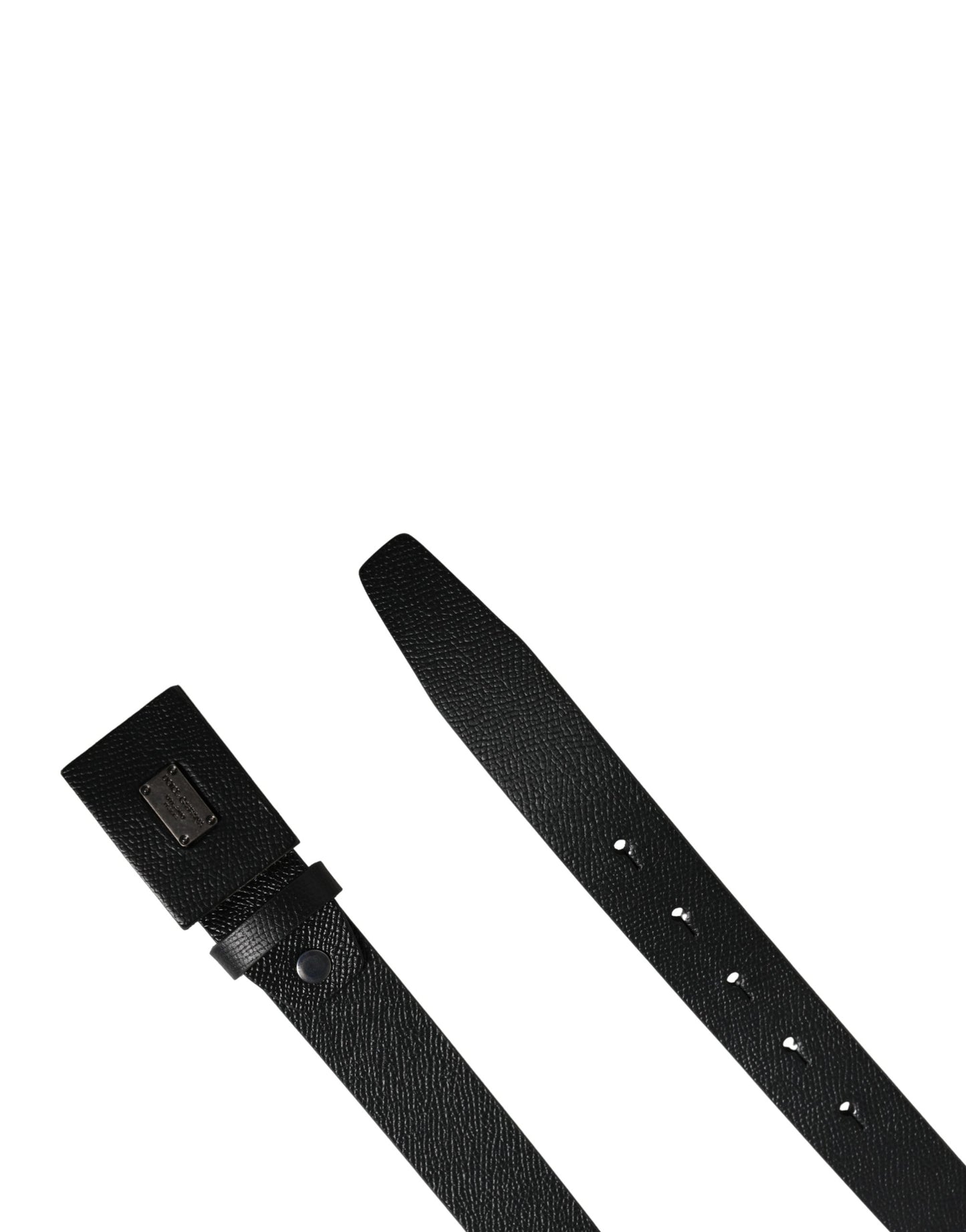Ceinture Dolce &amp; Gabbana pour homme en cuir de veau noir avec boucle carrée