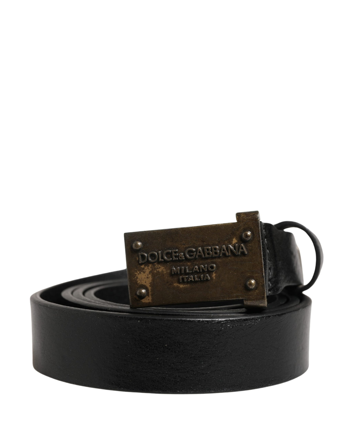 Ceinture Dolce &amp; Gabbana pour homme, en cuir noir classique avec boucle logo.