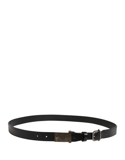 Ceinture Dolce &amp; Gabbana pour homme, en cuir noir classique avec boucle logo.