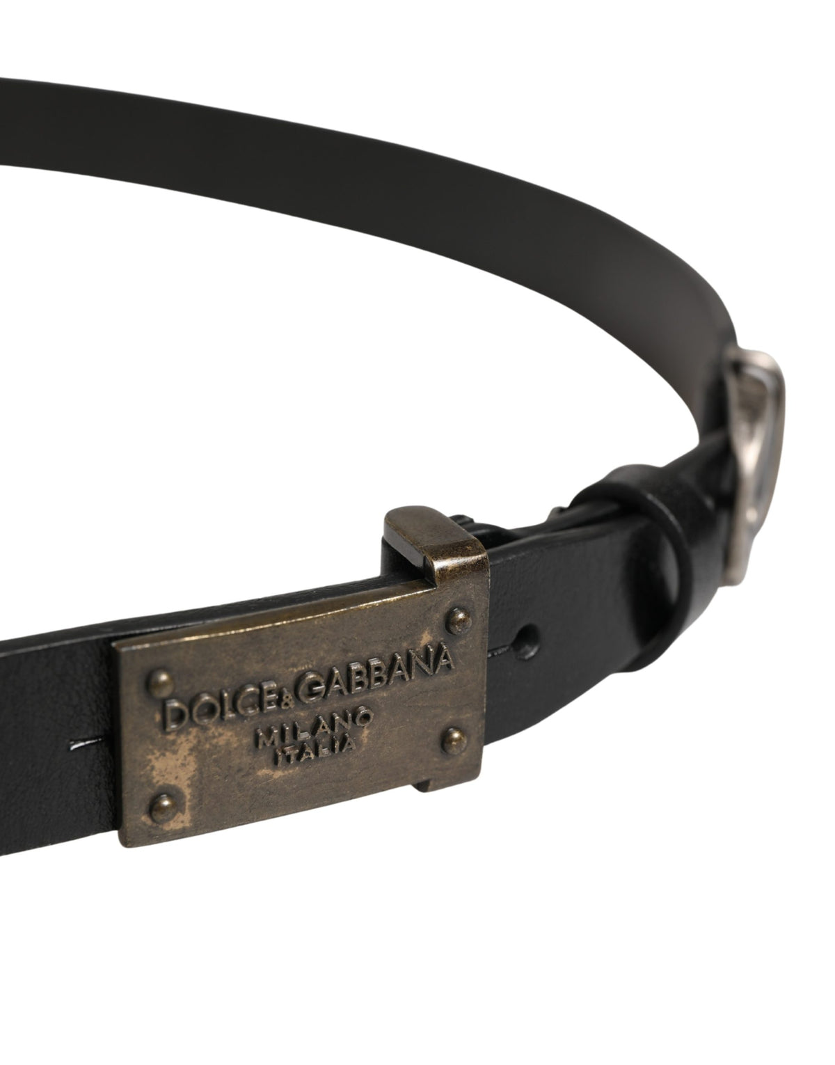 Ceinture Dolce &amp; Gabbana pour homme, en cuir noir classique avec boucle logo.