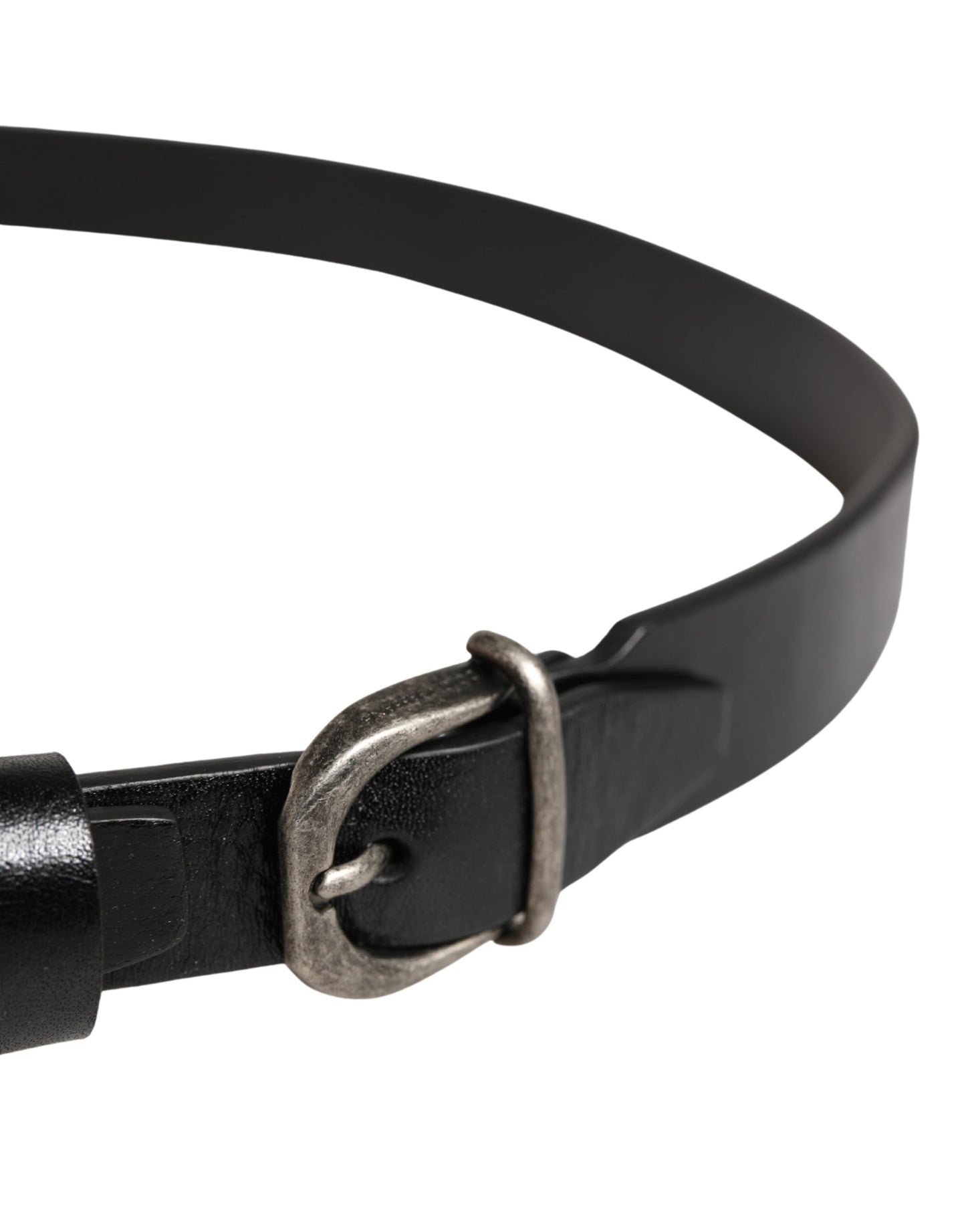 Ceinture Dolce &amp; Gabbana pour homme, en cuir noir classique avec boucle logo.
