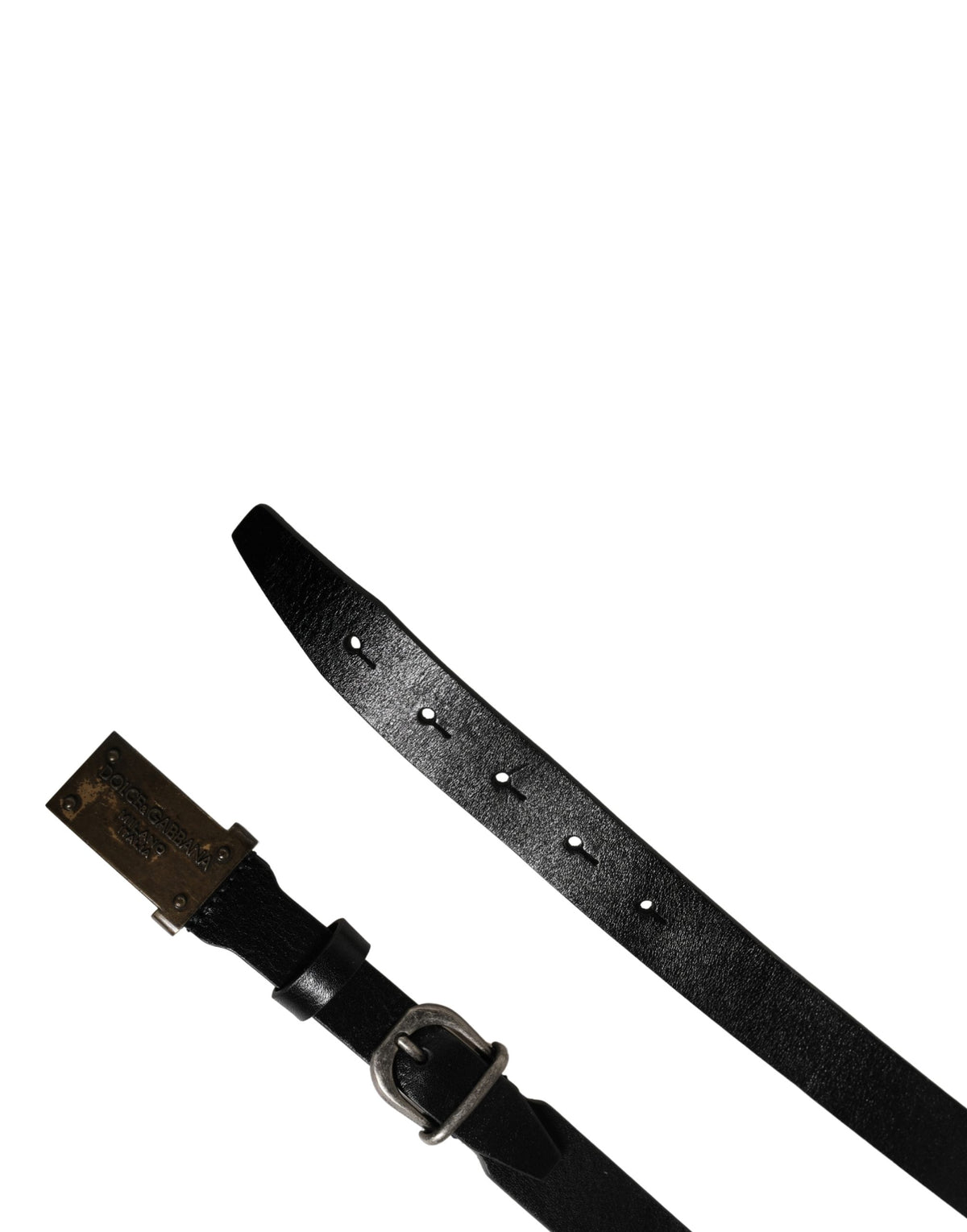 Ceinture Dolce &amp; Gabbana pour homme, en cuir noir classique avec boucle logo.