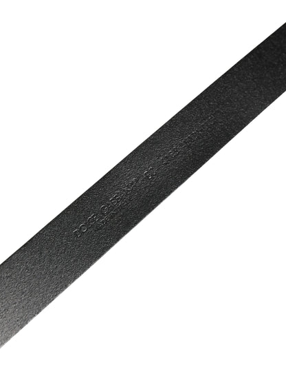 Ceinture Dolce &amp; Gabbana pour homme, en cuir noir classique avec boucle logo.