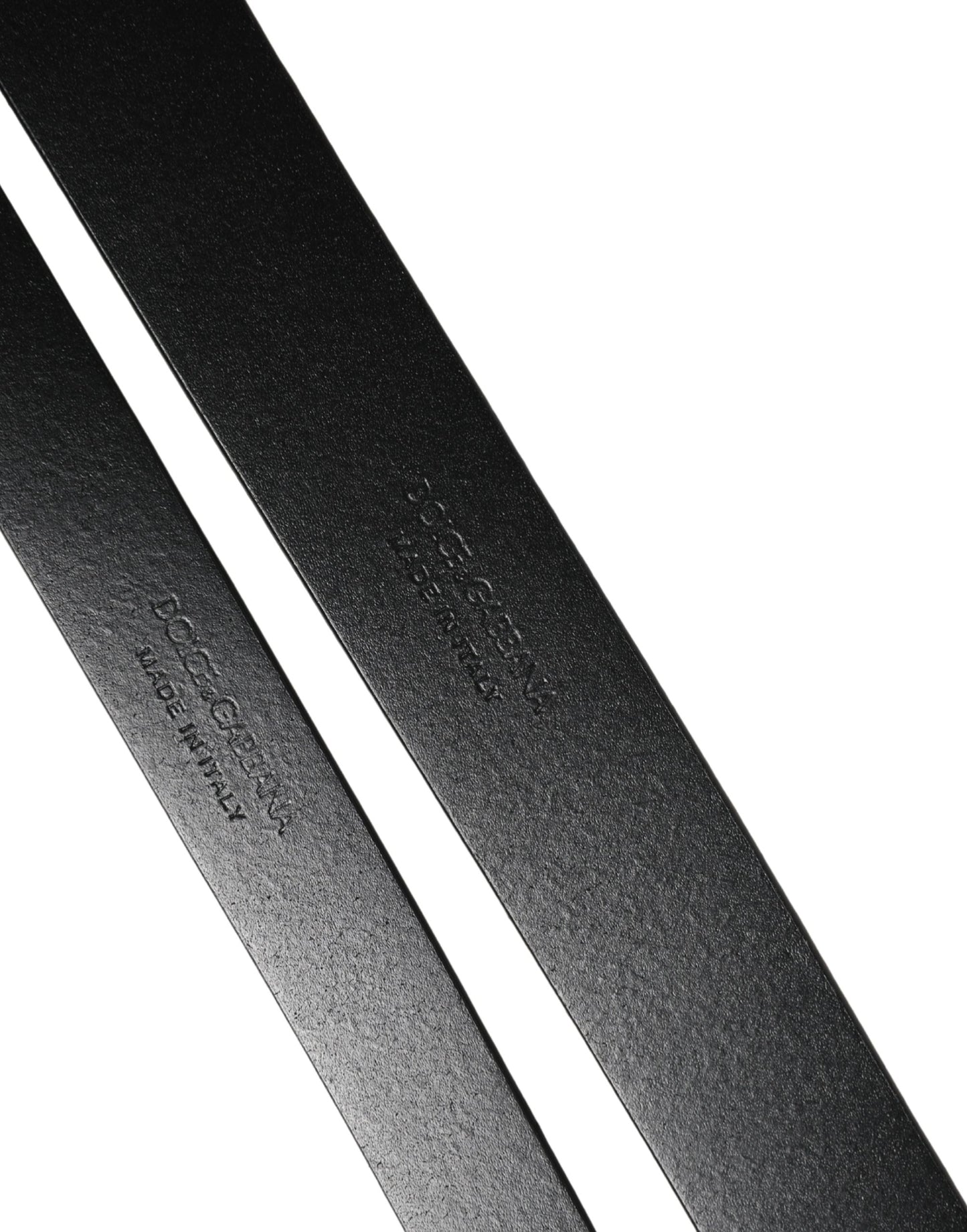 Ceinture Dolce &amp; Gabbana en cuir noir à double sangle et boucle argentée