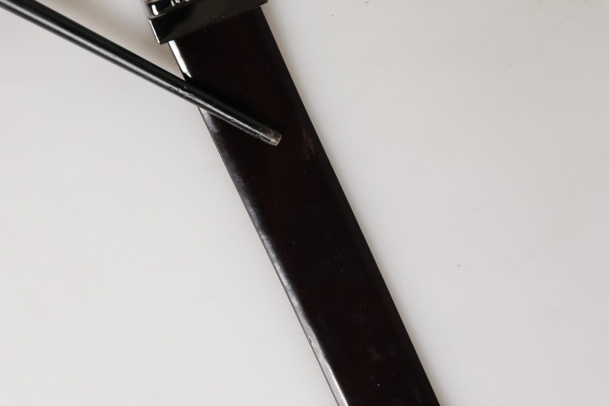 Ceinture Dolce &amp; Gabbana en cuir noir à double sangle et boucle argentée
