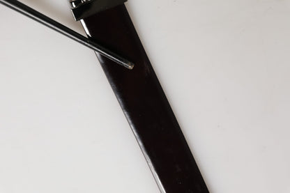 Ceinture Dolce &amp; Gabbana en cuir noir à double sangle et boucle argentée