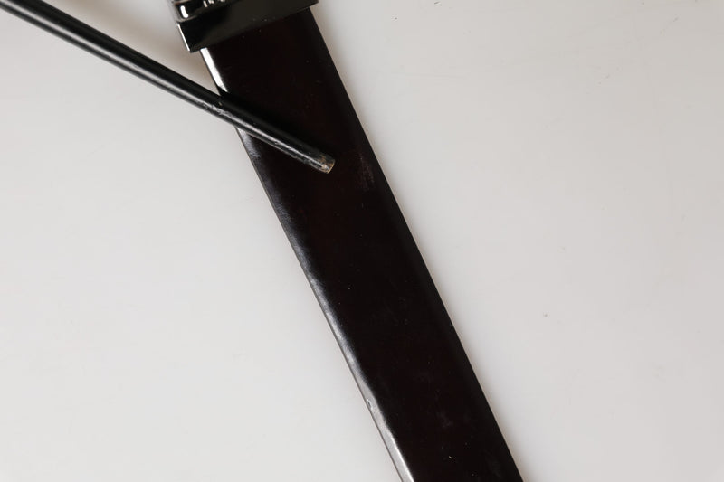 Ceinture Dolce &amp; Gabbana en cuir noir à double sangle et boucle argentée
