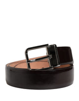 Ceinture Dolce &amp; Gabbana pour homme en cuir de veau noir avec boucle en métal