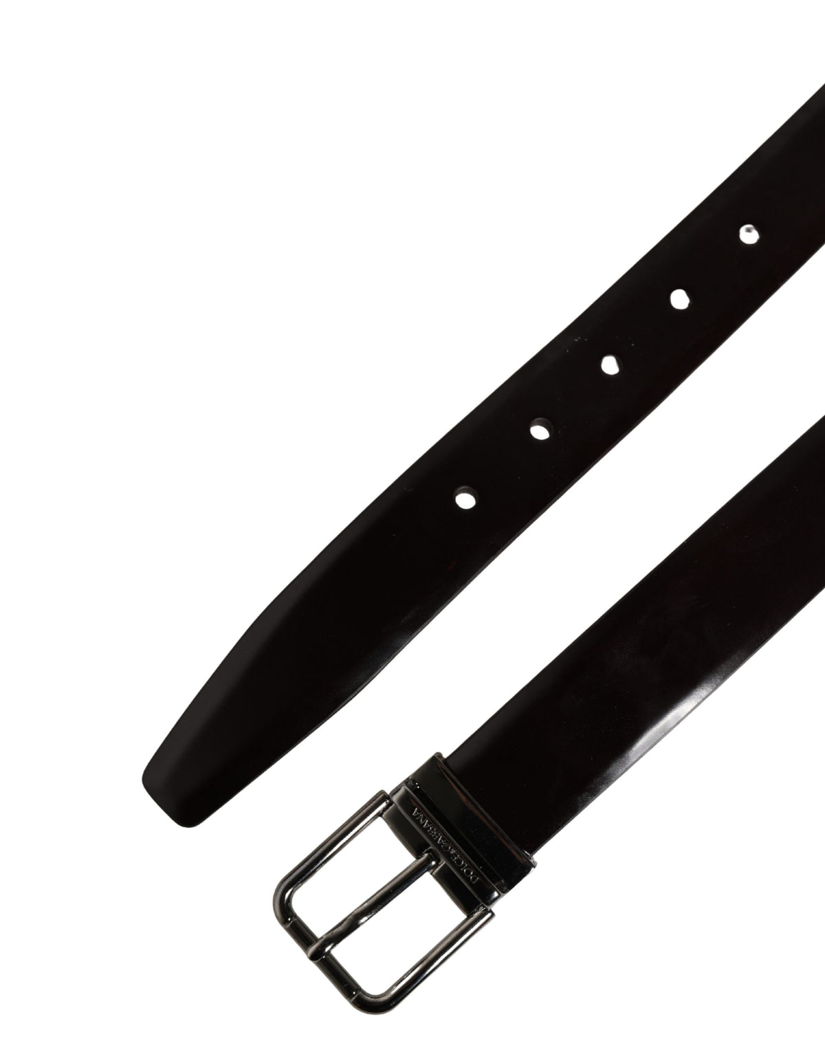 Ceinture Dolce &amp; Gabbana pour homme en cuir de veau noir avec boucle en métal