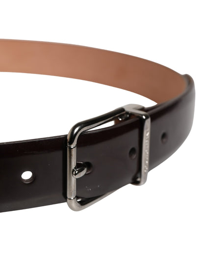 Ceinture Dolce &amp; Gabbana pour homme en cuir de veau noir avec boucle en métal