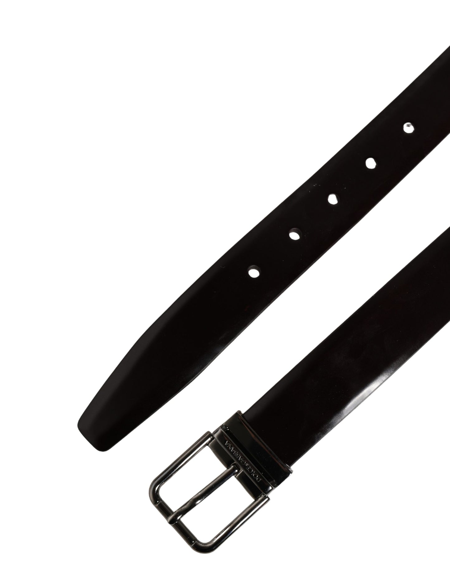 Ceinture Dolce &amp; Gabbana pour homme en cuir de veau noir avec boucle en métal