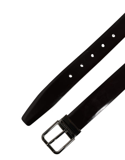 Ceinture Dolce &amp; Gabbana pour homme en cuir de veau noir avec boucle en métal