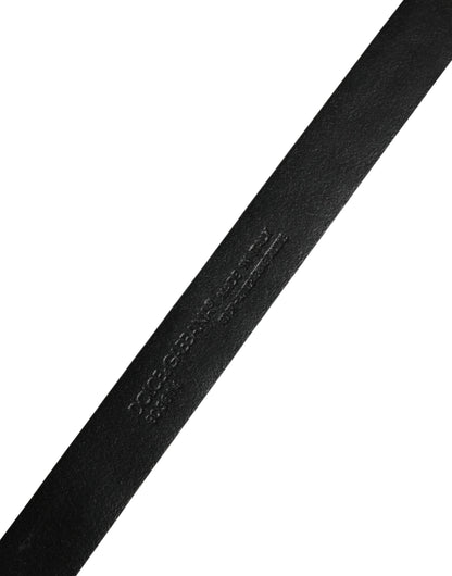 Ceinture Dolce &amp; Gabbana pour homme en cuir exotique noir avec boucle en métal