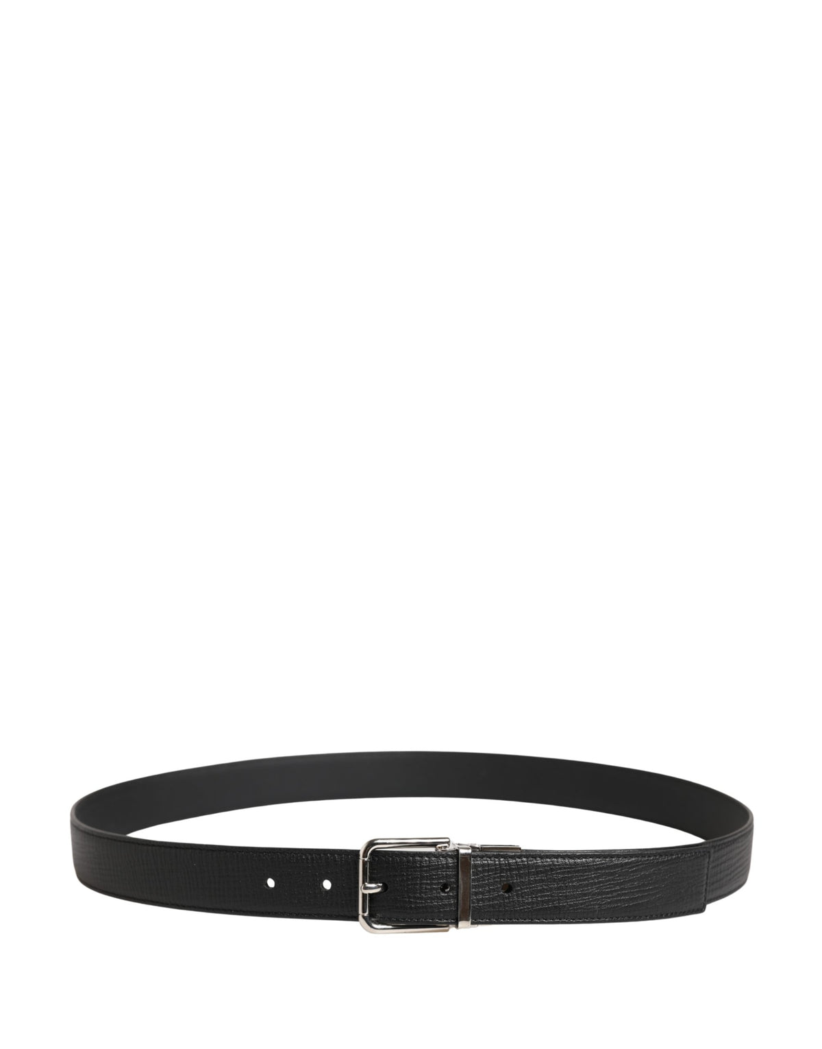 Ceinture Dolce &amp; Gabbana pour homme, en cuir noir classique avec boucle en métal