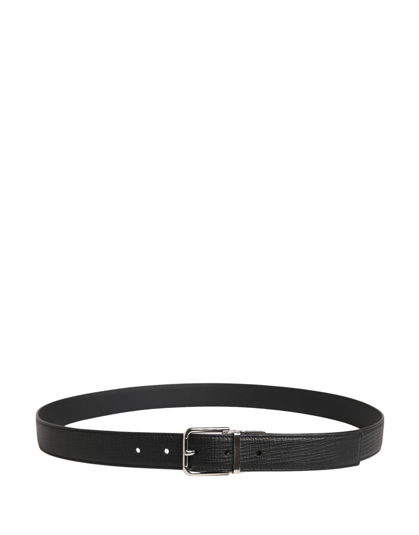 Ceinture Dolce &amp; Gabbana pour homme, en cuir noir classique avec boucle en métal