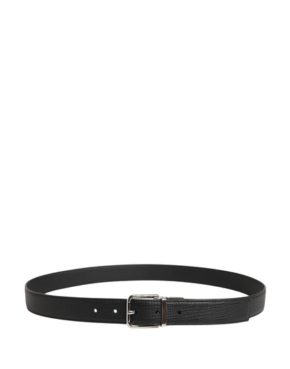 Ceinture Dolce &amp; Gabbana pour homme, en cuir noir classique avec boucle en métal