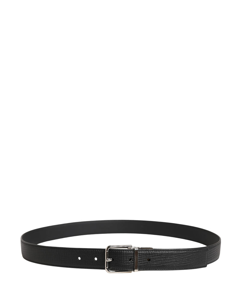Ceinture Dolce &amp; Gabbana pour homme, en cuir noir classique avec boucle en métal