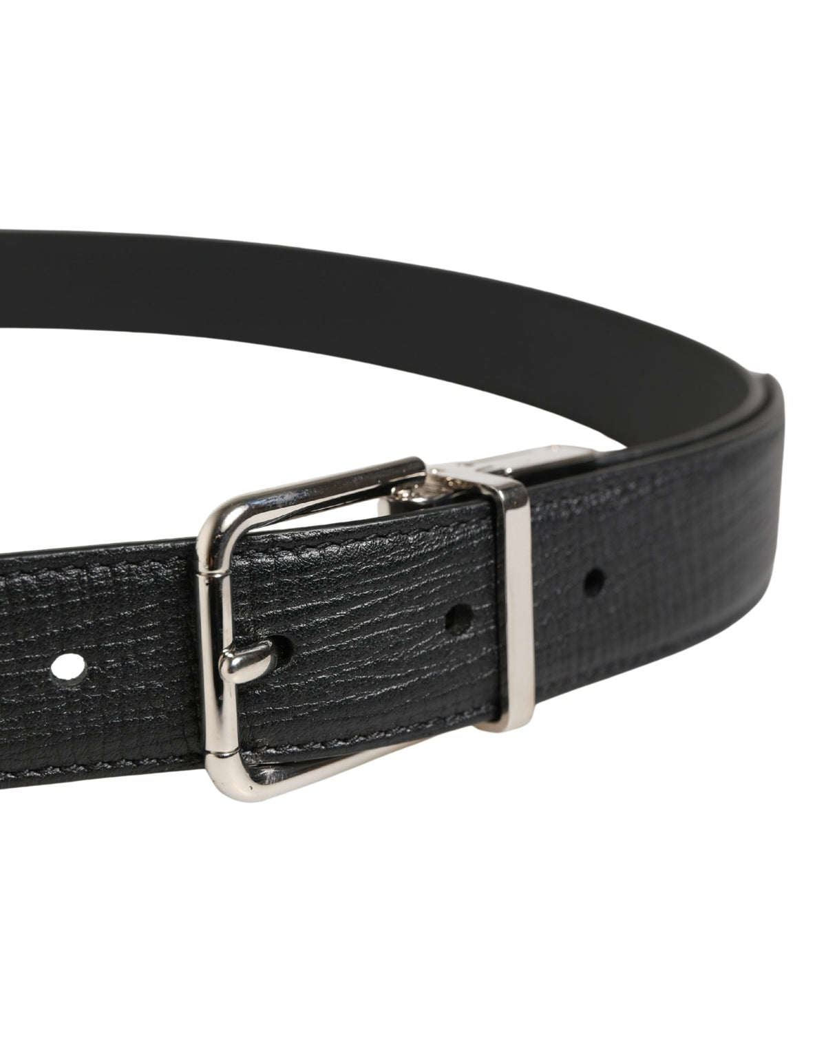 Ceinture Dolce &amp; Gabbana pour homme, en cuir noir classique avec boucle en métal