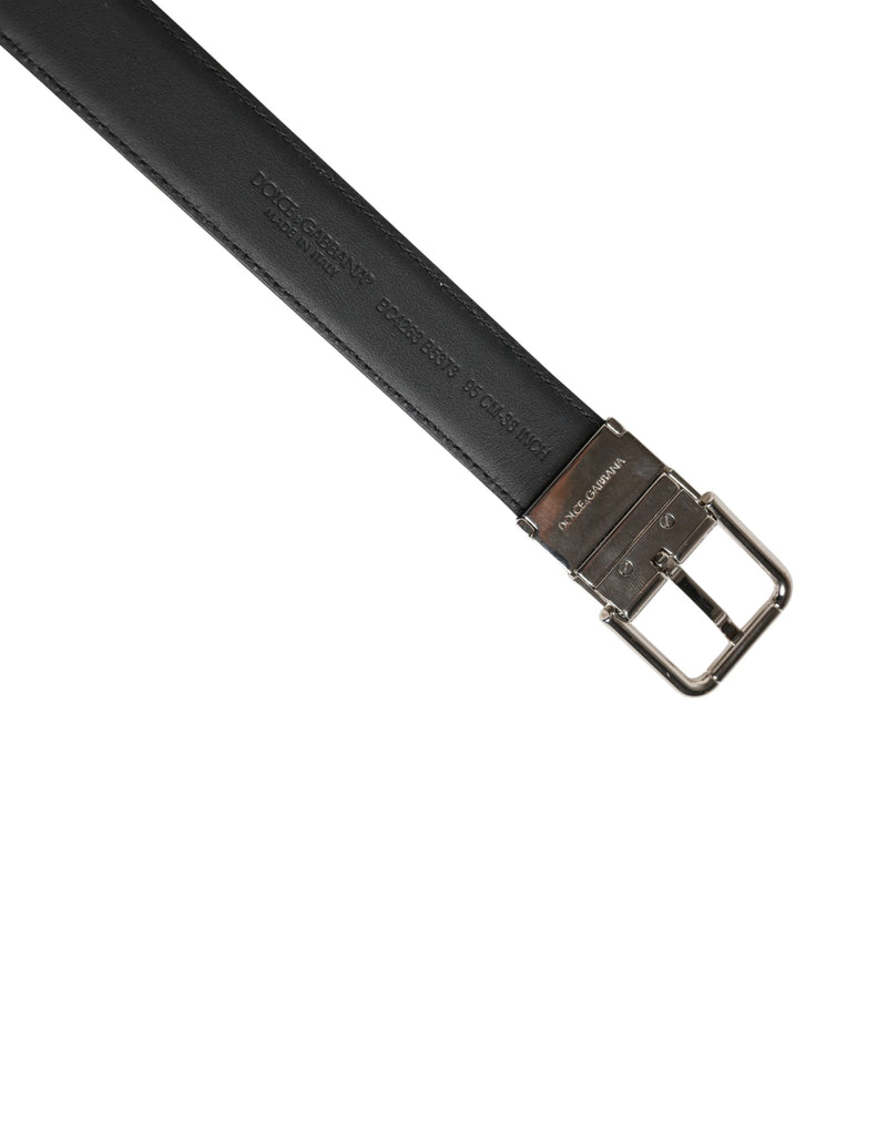 Ceinture Dolce &amp; Gabbana pour homme, en cuir noir classique avec boucle en métal