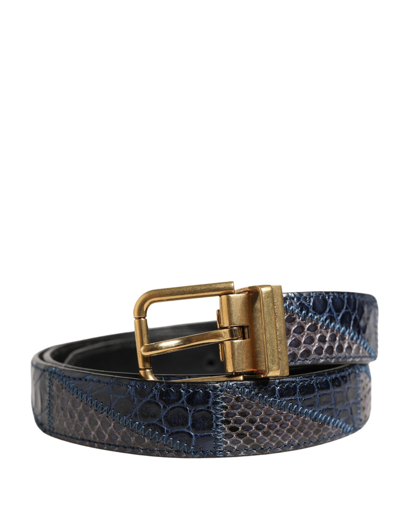 Ceinture Dolce &amp; Gabbana pour homme en cuir multicolore avec boucle en métal