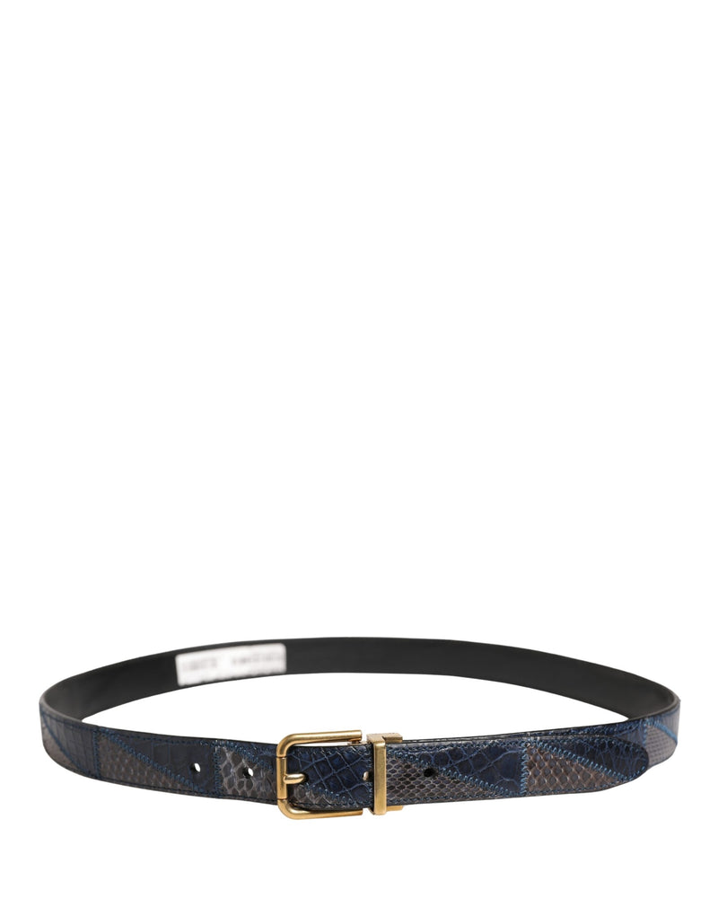 Ceinture Dolce &amp; Gabbana pour homme en cuir multicolore avec boucle en métal