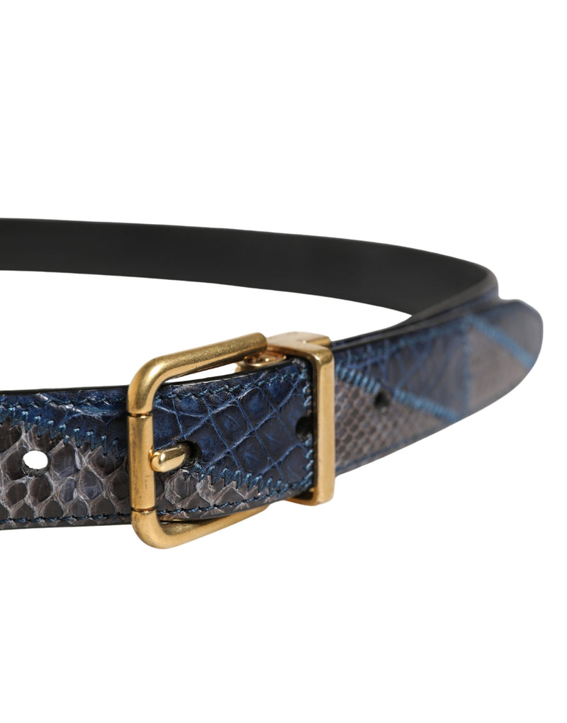 Ceinture Dolce &amp; Gabbana pour homme en cuir multicolore avec boucle en métal