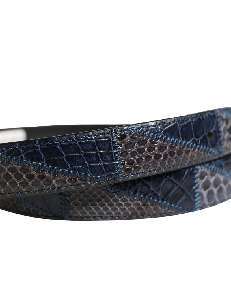 Ceinture Dolce &amp; Gabbana pour homme en cuir multicolore avec boucle en métal