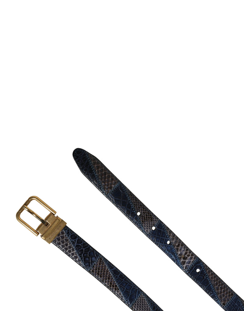 Ceinture Dolce &amp; Gabbana pour homme en cuir multicolore avec boucle en métal